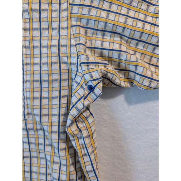 Ariat Men's yellow Blue Plaid Western Long Sleeve Casual Cotton Large Causal - Picture 5 of 5